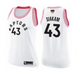 Women's Toronto Raptors #43 Pascal Siakam Swingman White Pink Fashion 2019 Basketball Finals Bound Jersey