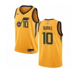 Women's Nike Utah Jazz #10 Alec Burks Authentic Gold NBA Jersey Statement Edition