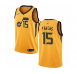 Women's Nike Utah Jazz #15 Derrick Favors Authentic Gold NBA Jersey Statement Edition