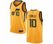 Women's Utah Jazz #10 Mike Conley Swingman Gold Basketball Jersey Statement Edition