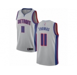 Men Nike Detroit Pistons #11 Isiah Thomas Authentic Silver NBA Jersey Statement Edition