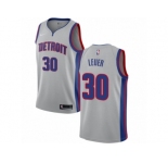 Men Nike Detroit Pistons #30 Jon Leuer Authentic Silver NBA Jersey Statement Edition