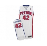 Men's Adidas Detroit Pistons #42 Jerry Stackhouse Authentic White Home NBA Jersey