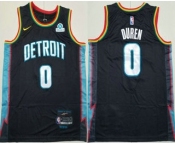 Men's Detroit Pistons #0 Jalen Duren Black 2025 City Sponsor Swingman Jersey