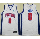 Men's Detroit Pistons #0 Jalen Duren White Icon Sponsor Swingman Jersey