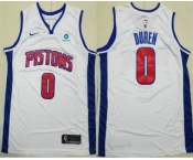 Men's Detroit Pistons #0 Jalen Duren White Icon Sponsor Swingman Jersey