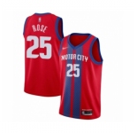 Men's Detroit Pistons #25 Derrick Rose Swingman Red Basketball Jersey 2019-20 City Edition