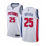 Men's Nike Detroit Pistons #25 Reggie Bullock Authentic White NBA Jersey - Association Edition
