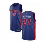 Men's Nike Detroit Pistons #27 Zaza Pachulia Authentic Royal Blue NBA Jersey - Icon Edition