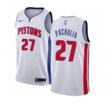 Men's Nike Detroit Pistons #27 Zaza Pachulia Authentic White NBA Jersey - Association Edition