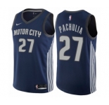 Men's Nike Detroit Pistons #27 Zaza Pachulia Swingman Navy Blue NBA Jersey - City Edition