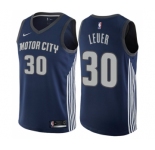 Men's Nike Detroit Pistons #30 Jon Leuer Swingman Navy Blue NBA Jersey - City Edition