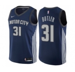 Men's Nike Detroit Pistons #31 Caron Butler Swingman Navy Blue NBA Jersey - City Edition