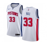 Men's Nike Detroit Pistons #33 Grant Hill Swingman White Home NBA Jersey - Association Edition