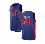 Men's Nike Detroit Pistons #41 Jameer Nelson Authentic Royal Blue NBA Jersey - Icon Edition