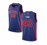 Men's Nike Detroit Pistons #43 Grant Long Swingman Royal Blue Road NBA Jersey - Icon Edition