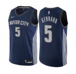 Men's Nike Detroit Pistons #5 Luke Kennard Swingman Navy Blue NBA Jersey - City Edition