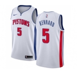 Men's Nike Detroit Pistons #5 Luke Kennard Swingman White Home NBA Jersey - Association Edition