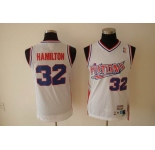 nba detroit pistons #32 hamilton white(fans edition)