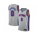 Women Nike Detroit Pistons #0 Andre Drummond Authentic Silver NBA Jersey Statement Edition