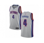 Women Nike Detroit Pistons #4 Joe Dumars Authentic Silver NBA Jersey Statement Edition