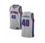 Women Nike Detroit Pistons #40 Bill Laimbeer Authentic Silver NBA Jersey Statement Edition