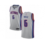Women Nike Detroit Pistons #6 Terry Mills Authentic Silver NBA Jersey Statement Edition