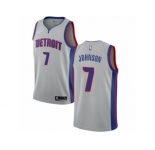 Women Nike Detroit Pistons #7 Stanley Johnson Authentic Silver NBA Jersey Statement Edition