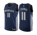 Women's Nike Detroit Pistons #11 Isiah Thomas Swingman Navy Blue NBA Jersey - City Edition