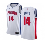 Women's Nike Detroit Pistons #14 Ish Smith Swingman White Home NBA Jersey - Association Edition