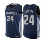 Women's Nike Detroit Pistons #24 Mateen Cleaves Swingman Navy Blue NBA Jersey - City Edition