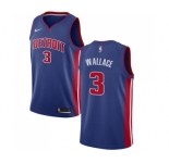 Women's Nike Detroit Pistons #3 Ben Wallace Swingman Royal Blue Road NBA Jersey - Icon Edition