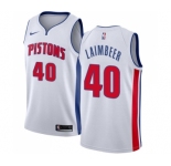 Women's Nike Detroit Pistons #40 Bill Laimbeer Swingman White Home NBA Jersey - Association Edition