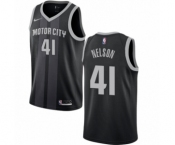 Women's Nike Detroit Pistons #41 Jameer Nelson Swingman Black NBA Jersey - City Edition