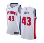 Women's Nike Detroit Pistons #43 Grant Long Swingman White Home NBA Jersey - Association Edition