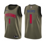 Youth Nike Detroit Pistons #1 Chauncey Billups Swingman Green Salute to Service NBA Jersey
