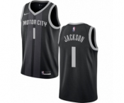 Youth Nike Detroit Pistons #1 Reggie Jackson Swingman Black NBA Jersey - City Edition