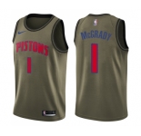 Youth Nike Detroit Pistons #1 Tracy McGrady Swingman Green Salute to Service NBA Jersey
