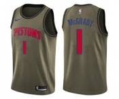 Youth Nike Detroit Pistons #1 Tracy McGrady Swingman Green Salute to Service NBA Jersey