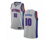 Youth Nike Detroit Pistons #10 Dennis Rodman Authentic Silver NBA Jersey Statement Edition