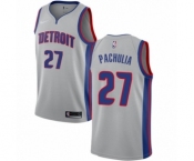 Youth Nike Detroit Pistons #27 Zaza Pachulia Swingman Silver NBA Jersey Statement Edition