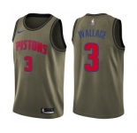 Youth Nike Detroit Pistons #3 Ben Wallace Swingman Green Salute to Service NBA Jersey