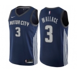 Youth Nike Detroit Pistons #3 Ben Wallace Swingman Navy Blue NBA Jersey - City Edition