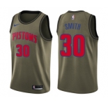 Youth Nike Detroit Pistons #30 Joe Smith Swingman Green Salute to Service NBA Jersey