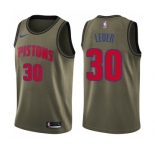 Youth Nike Detroit Pistons #30 Jon Leuer Swingman Green Salute to Service NBA Jersey