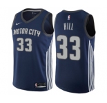 Youth Nike Detroit Pistons #33 Grant Hill Swingman Navy Blue NBA Jersey - City Edition
