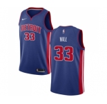 Youth Nike Detroit Pistons #33 Grant Hill Swingman Royal Blue Road NBA Jersey - Icon Edition