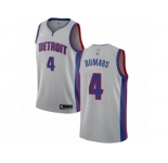 Youth Nike Detroit Pistons #4 Joe Dumars Authentic Silver NBA Jersey Statement Edition