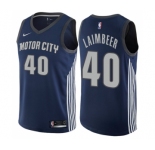 Youth Nike Detroit Pistons #40 Bill Laimbeer Swingman Navy Blue NBA Jersey - City Edition