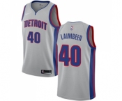 Youth Nike Detroit Pistons #40 Bill Laimbeer Swingman Silver NBA Jersey Statement Edition